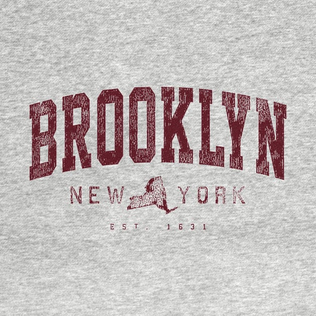 Brooklyn NY Arched Distressed Retro Print by FireflyCreative